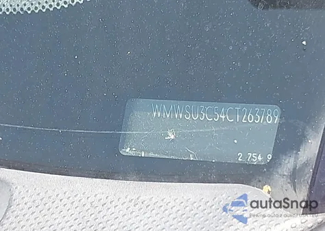 2012 Mini Cooper z USA, uszkodzony, nr VIN WMWSU3C54CT263789